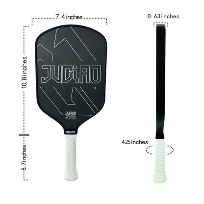 Pickleball Paddle Carbon Surface with High Grit & Spin USAPA Compliant Enhanced Power Sweet Spot T700 Raw Carbon Fiber Paddle
