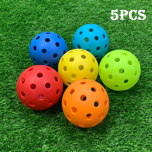 5pcs Durable Outdoor Pickleball Balls 40 Holes Training Pickleball Accessories 74mm Standard Pickle Balls For Competition